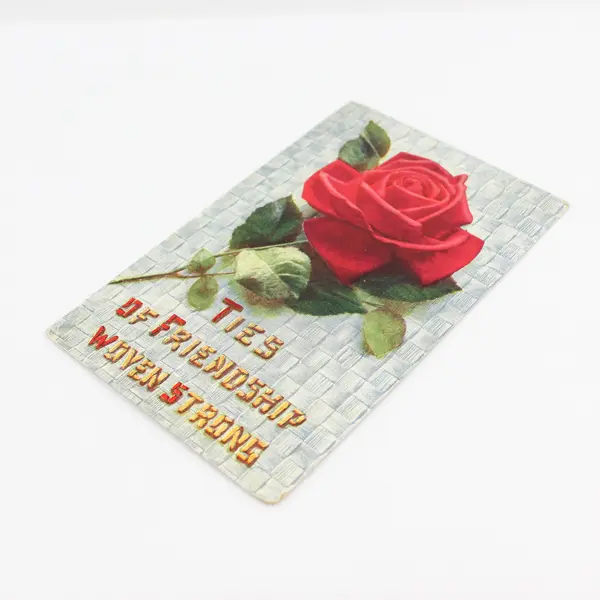 Vintage Ties Of Friendship Woven Strong Rose Postcard 1912
