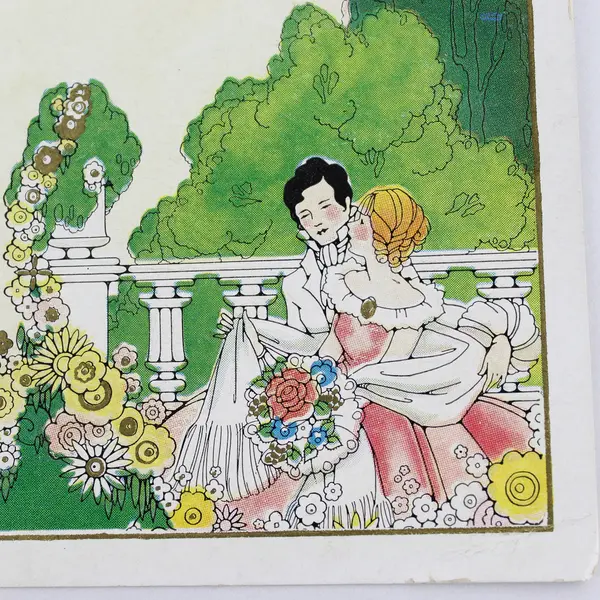 Vintage Hope For A Thousand Longings Romantic Couple Embossed Postcard 1910s