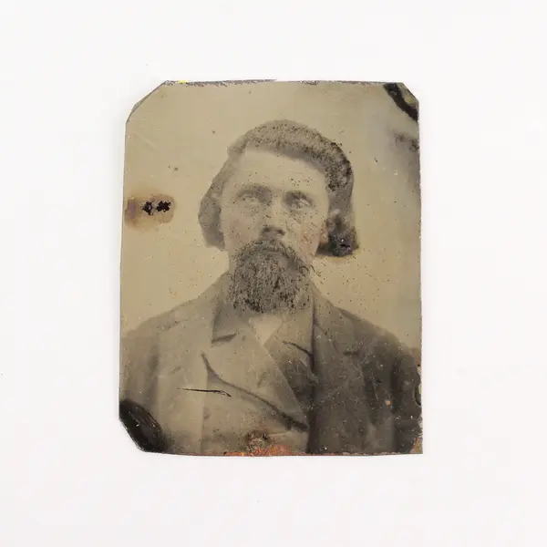 Circa 1870 Bearded Man Portrait Tintype Photograph Memphis Tennessee 