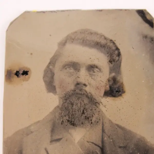 Circa 1870 Bearded Man Portrait Tintype Photograph Memphis Tennessee 