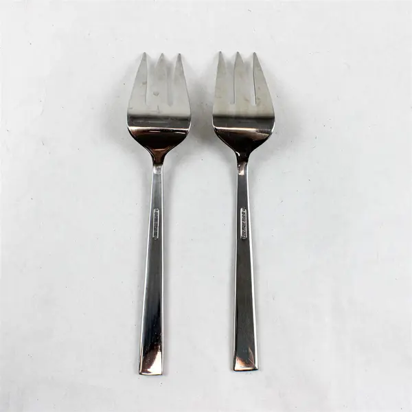 Lot of 2 Meridian by Dansk 18/10 Stainless 3-Tined Serving Forks