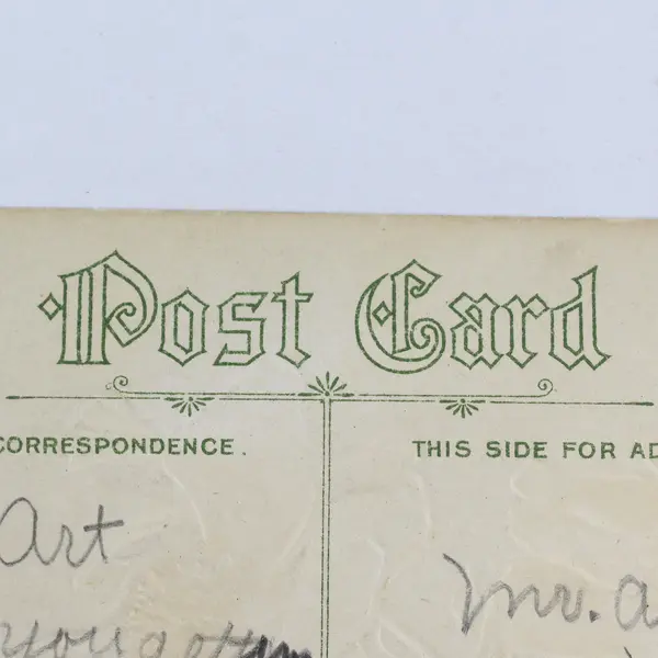 Vintage 1910s Good Luck Flowers Embossed Greeting Card Postcard 