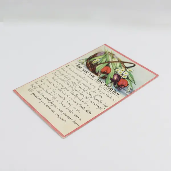 Vintage 1910s For You We Are Praying Flower Bouquet Postcard