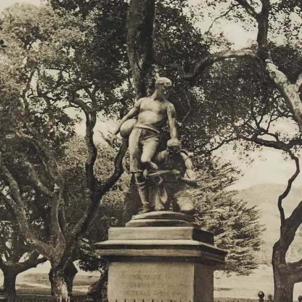 Football Players Statue University Of California Berkeley Litho Postcard 1906