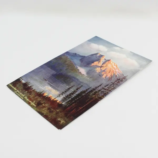 Canadian Rockies Mount Burgess Emerald Lake Painting Litho Postcard Tuck & Sons
