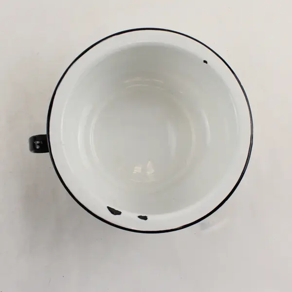 Vintage Columbian White Enamelware Chamber Pot 7" Diameter