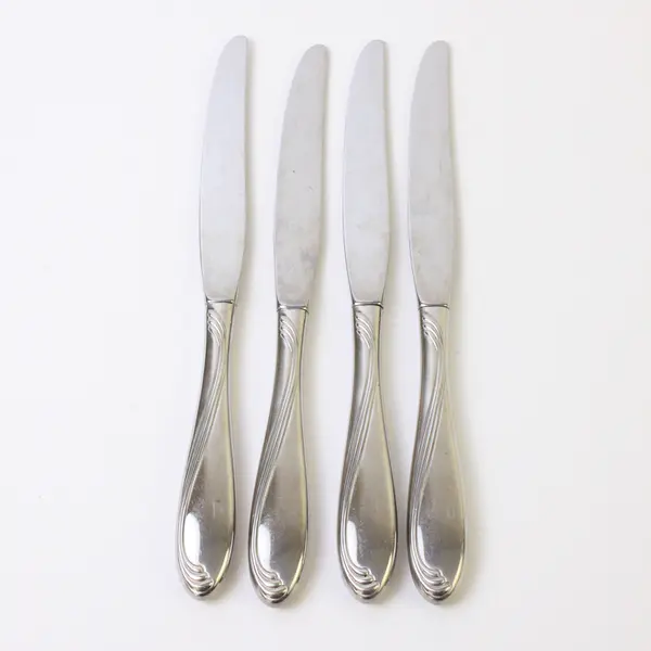 Lot of 4 Oneida Camber Cresta Windswept Scroll Pattern SS Dinner Knives 9.5"