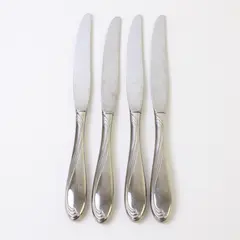 Lot of 4 Oneida Camber Cresta Windswept Scroll Pattern SS Dinner Knives 9.5"