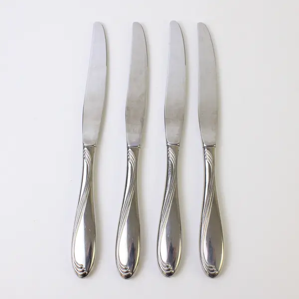 Lot of 4 Oneida Camber Cresta Windswept Scroll Pattern SS Dinner Knives 9.5"