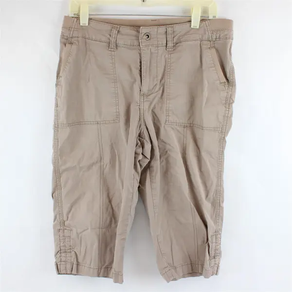 Lee Solid Beige/Khaki Relaxed Fit Knee Length Pants Outdoor Women's Size 10 M
