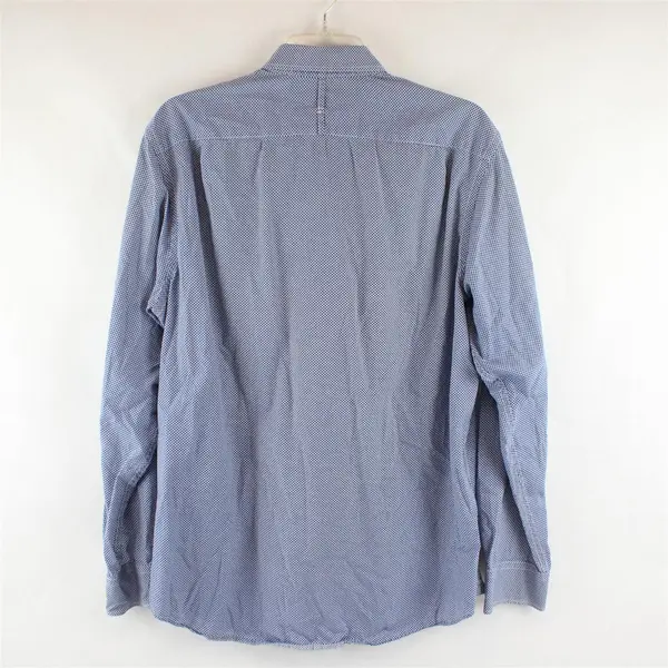 Banana Republic Blue & White Check Pattern Long-Sleeved Button-Down Men's Large