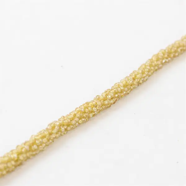 Champagne Gold Color Glass Seed Bead Tassel Lariat Sautoir Rope Necklace 58"