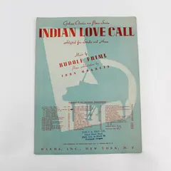 Vintage Indian Love Call Rudolf Friml Piano Sheet Music Song Book