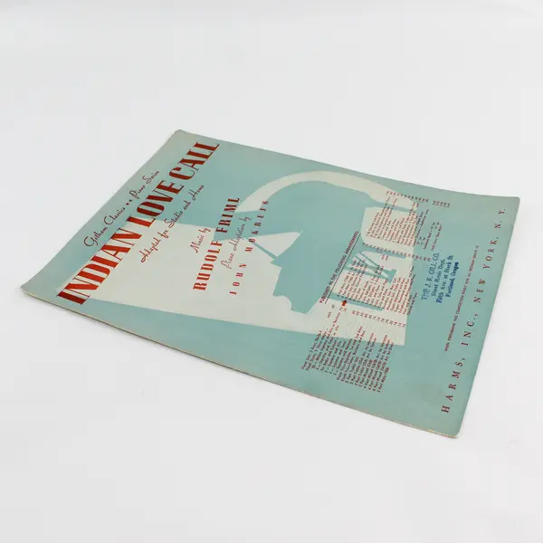 Vintage Indian Love Call Rudolf Friml Piano Sheet Music Song Book