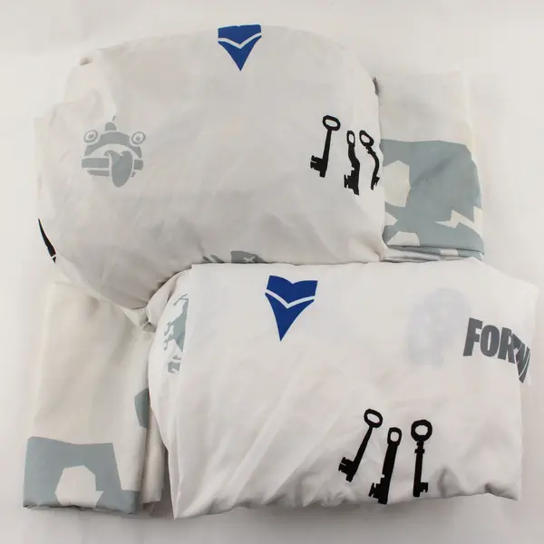 Lot Of 4 Epic Games Fortnite Pattern Queen Bed Set (2 Pillowcases, Flat, Fitted)