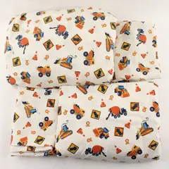 Lot Of 4 Circo Construction Printed Queen Bed Set (2 Pillowcases, Flat, Fitted)