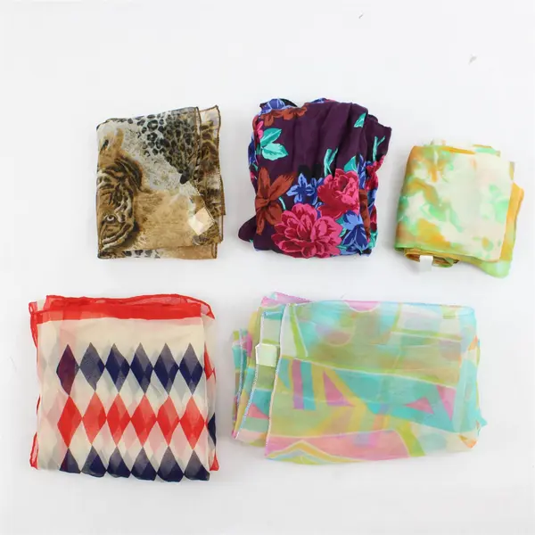 Lot of 5 Women's Lightweight Colorful Spring Scarves