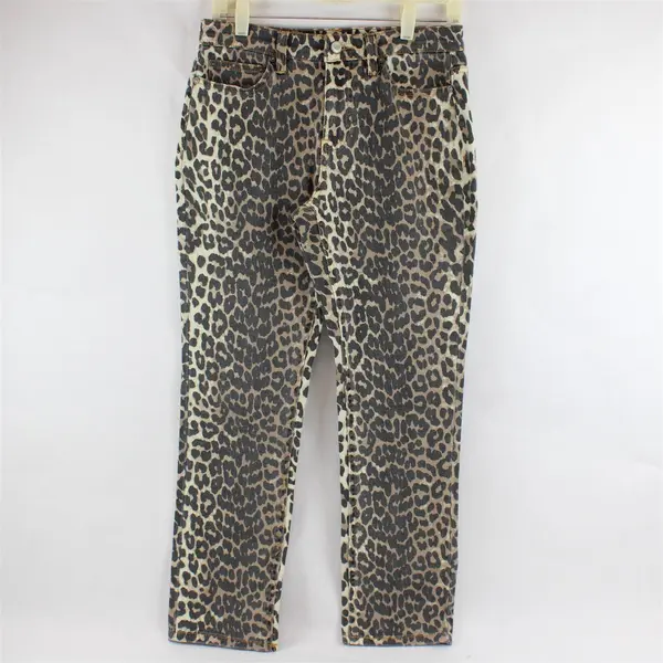 OAT Leopard Print Straight-Leg Jeans Women's Size 4/27
