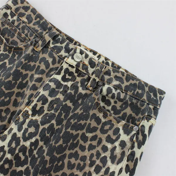 OAT Leopard Print Straight-Leg Jeans Women's Size 4/27