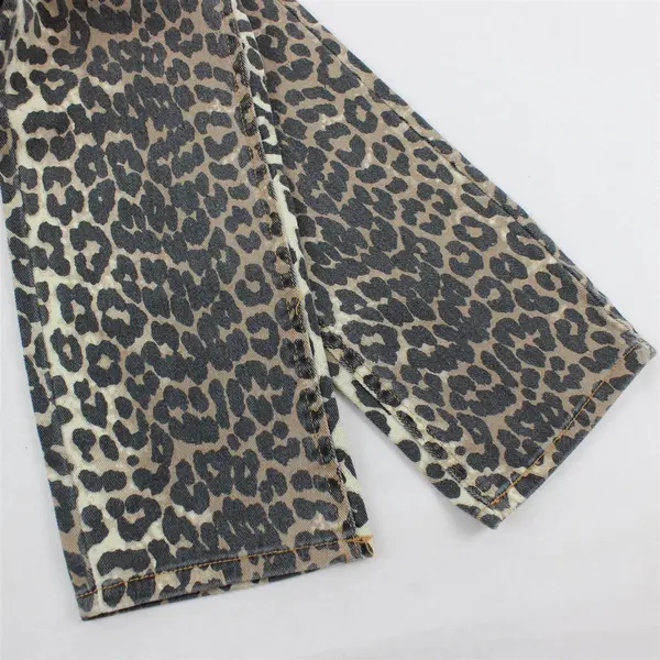OAT Leopard Print Straight-Leg Jeans Women's Size 4/27