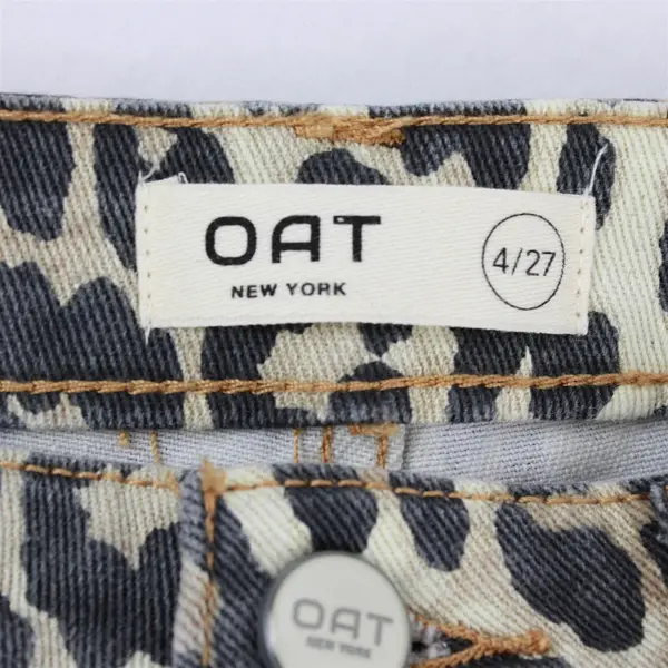 OAT Leopard Print Straight-Leg Jeans Women's Size 4/27