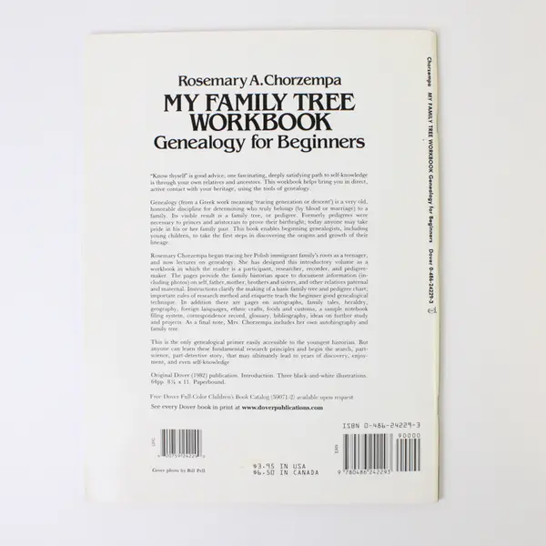 My Family Tree Workbook Genealogy for Beginners Chorzempa 1982 Paperback