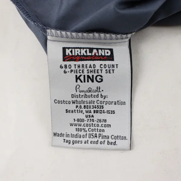 Lot Of 4 Costco Kirkland Dark Blue King Size Pillowcases 100% Cotton 680 Thread