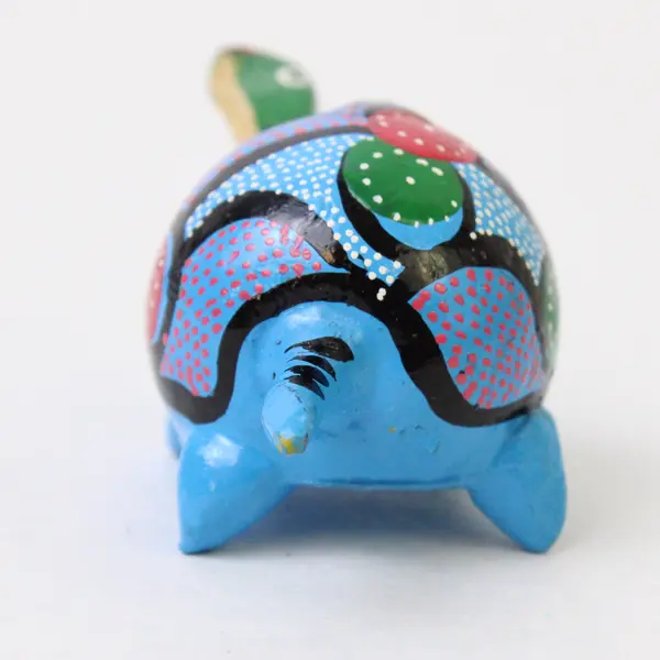 Handmade Mexican Folk Art Turtle Bobblehead with Ball - Collectible
