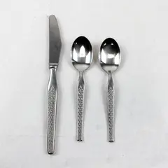 Lot of 3 Toledo by Wirths Germany Flatware Pieces 2 Teaspoons and Dinner Knife