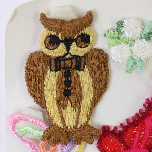Lot of 13 Embroidered Decorative Patches Assorted Owl Butterflies Tools