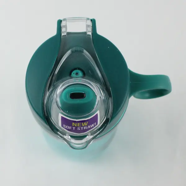 Pogo Blue Clear Plastic Water Bottle Active chug Tritan & Straw 32 Oz 10.5" Tall