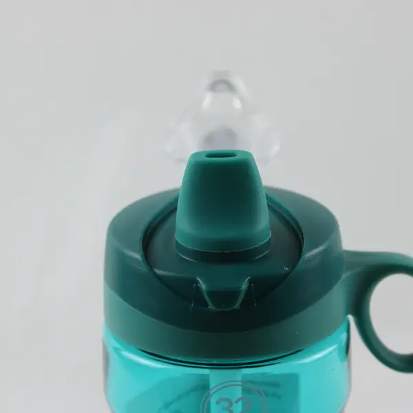 Pogo Blue Clear Plastic Water Bottle Active chug Tritan & Straw 32 Oz 10.5" Tall