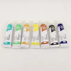 Lot of 7 Tubes of Art Studio Acrylic Paint, Assorted Colors 12 ml