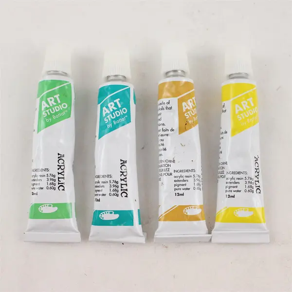 Lot of 7 Tubes of Art Studio Acrylic Paint, Assorted Colors 12 ml