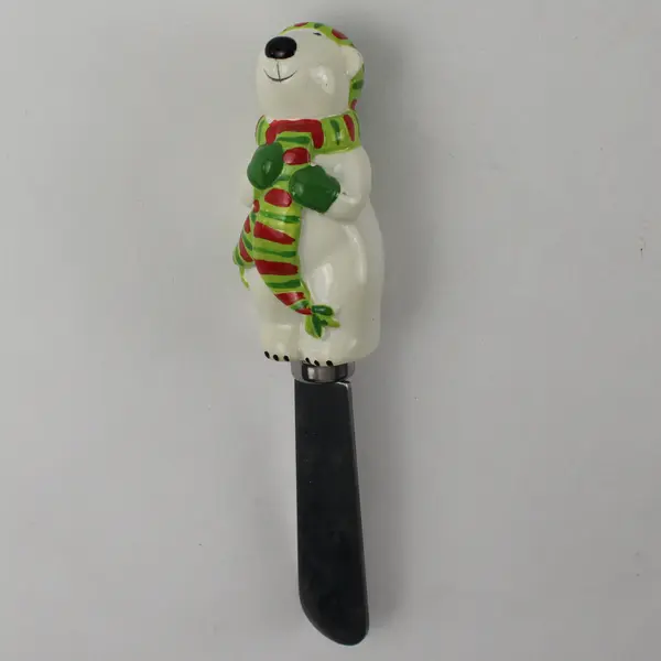Lot Of 3 Unbranded Cheese Spreaders 6" Long (Cute Reindeer, Snowman, Polar Bear)