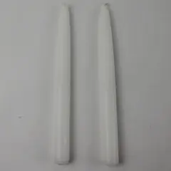 Lot Of 2 Unbranded Matching White Unscented Taper Candle Sticks 9.25" Tall