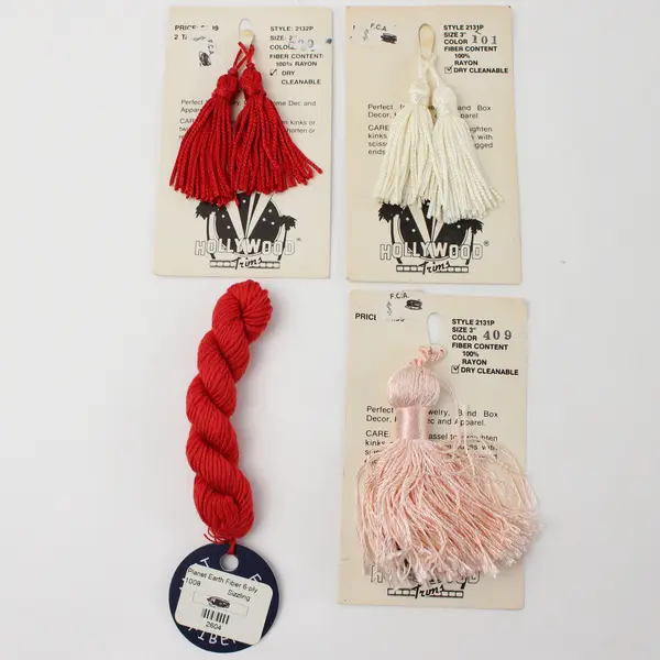 Lot of 3 Hollywood Trims Tassels, & 1 Planet Earth Silk Skein, All New