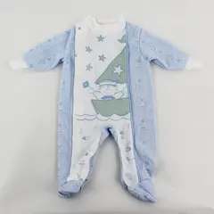 VTG BabyGro Blue and Green Nautical One-Piece Footed Pajamas Boys' Size Small