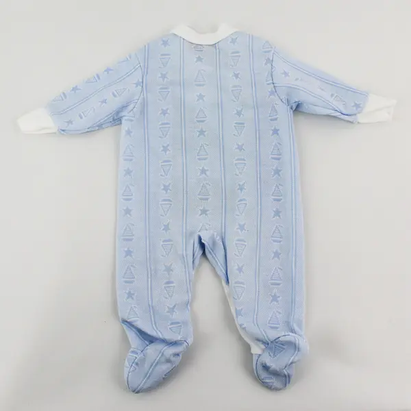 VTG BabyGro Blue and Green Nautical One-Piece Footed Pajamas Boys' Size Small
