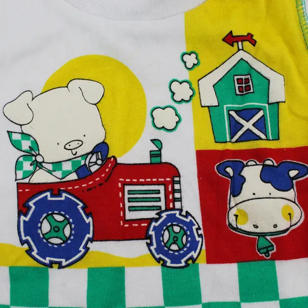 VTG Bright Future Farm-Theme Single-Stitch Short-Sleeve Shirt Size 0-3 Months