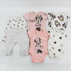 Lot of 6 Disney Pink & White Baby Girls' Clothes Size 0-3 Months