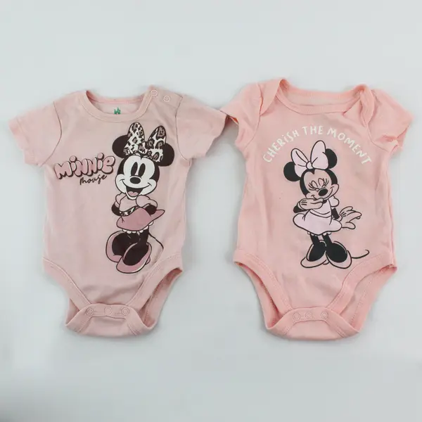 Lot of 6 Disney Pink & White Baby Girls' Clothes Size 0-3 Months