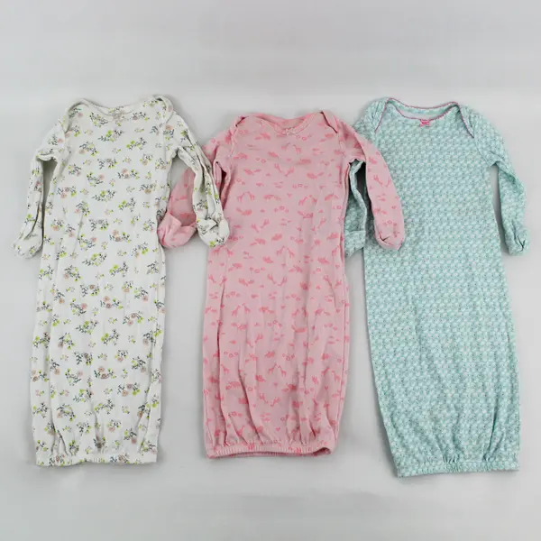 Lot of 3 Carter's Simple Joys Baby Girls' Nightgowns Size 0-3 Months