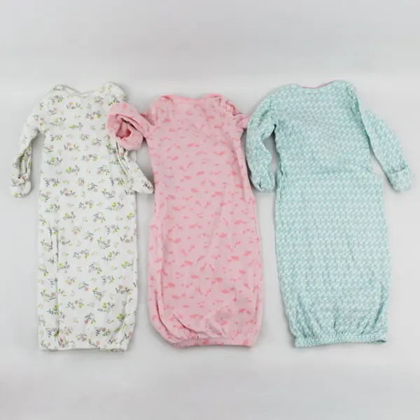 Lot of 3 Carter's Simple Joys Baby Girls' Nightgowns Size 0-3 Months
