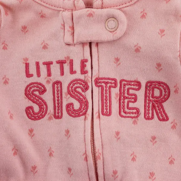 Carter's Little Sister Pink One-Piece Footed Pajamas Baby Girls' Preemie 0M