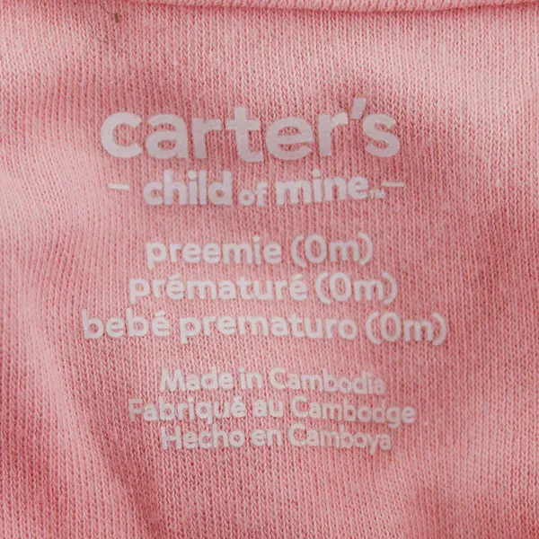 Carter's Little Sister Pink One-Piece Footed Pajamas Baby Girls' Preemie 0M