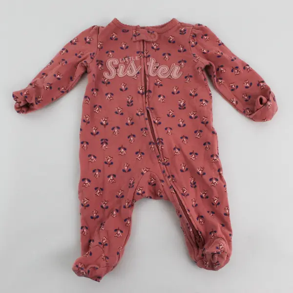 Carter's Little Sister Pink One-Piece Footed Pajamas Baby Girls' 3M