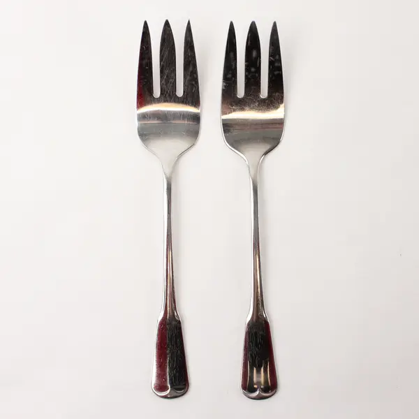Lot of 2 Stainless Plymouth Rock By Oneida Serving Forks