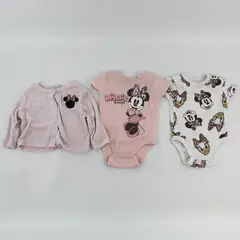 3 Pc Lot Disney Minnie Mouse Pink & White Baby Girls' Clothes Size 3-6M