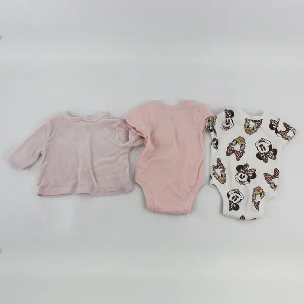 3 Pc Lot Disney Minnie Mouse Pink & White Baby Girls' Clothes Size 3-6M